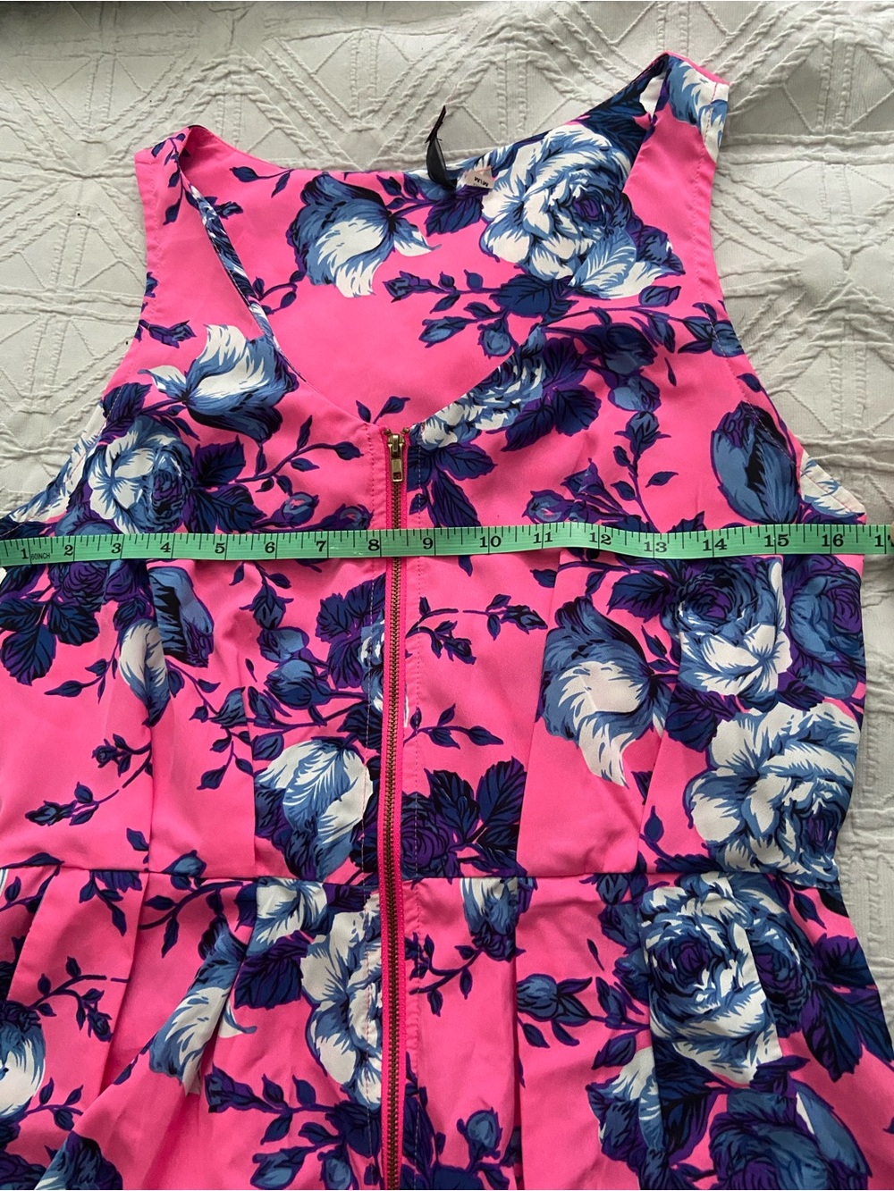 Dex Hot Pink and Blue Floral Summer Sleeveless Dress - Picture 12 of 15